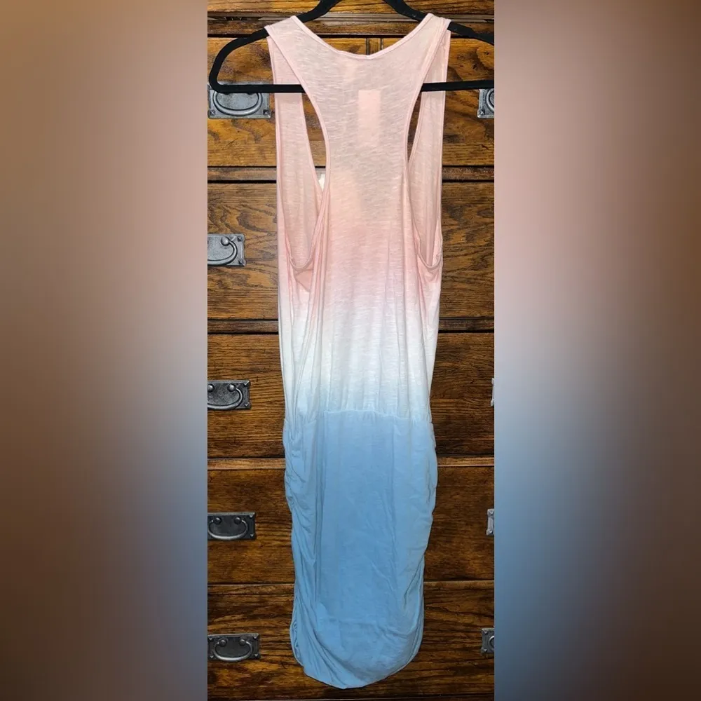 NWT! Soft Joie Ombre Sleeveless Runch Sides Bodycon Mini Dress Pink - Image 3