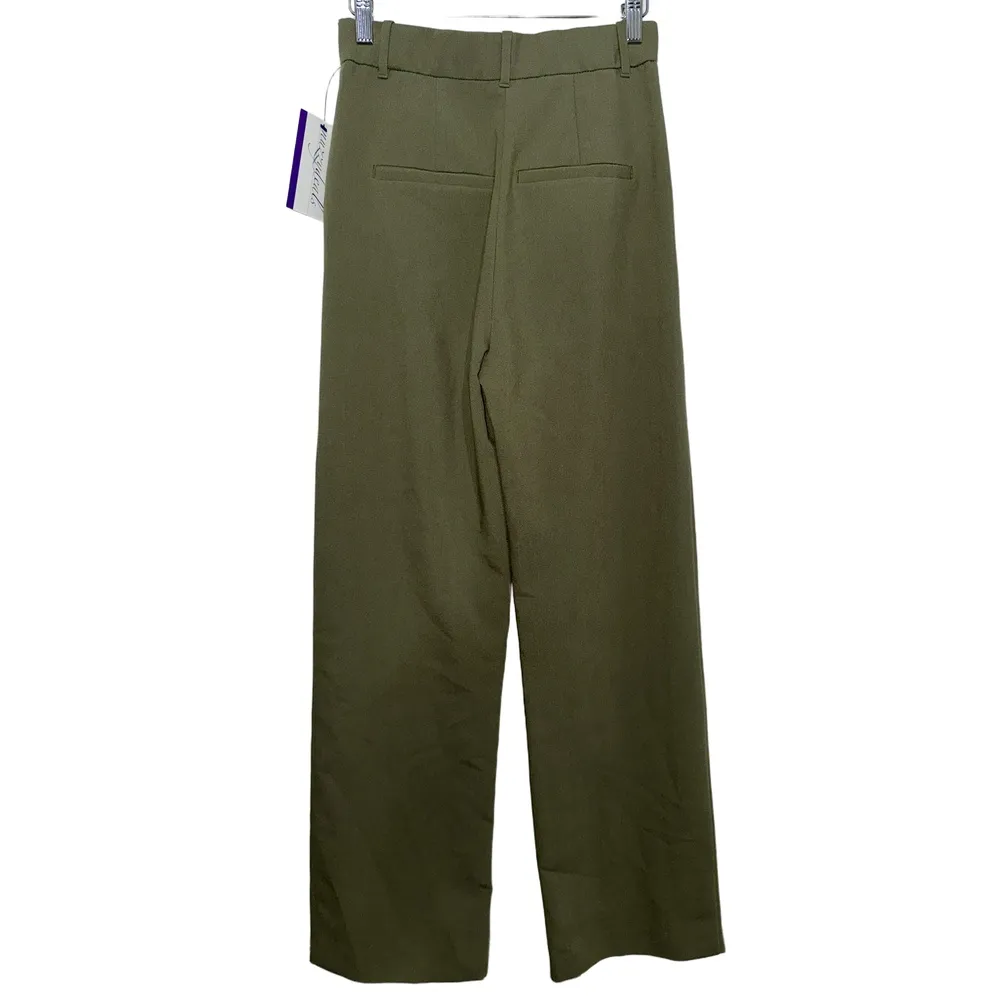Abercrombie & Fitch Green Pleated High Waisted Wide Leg Trousers Pants Size 26 2 - Image 2