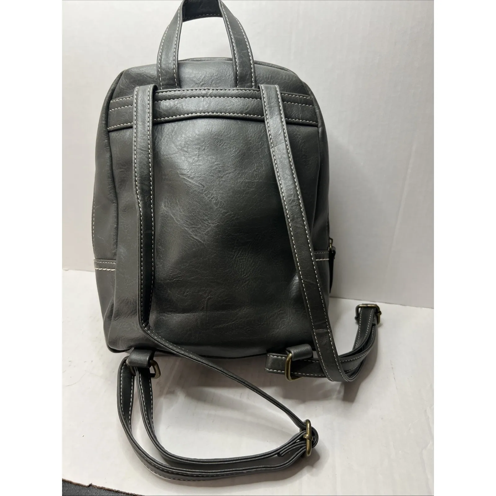 BOC Backpack Bag/Shoulder Bag Purse Gray Brown - Image 3