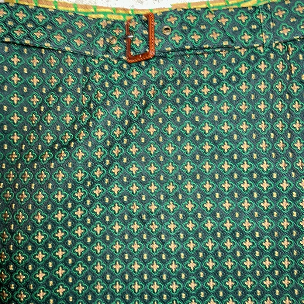 Urban Outfitters UO Peggy Belted green and gold brocade Mini Skirt size SP - Image 9