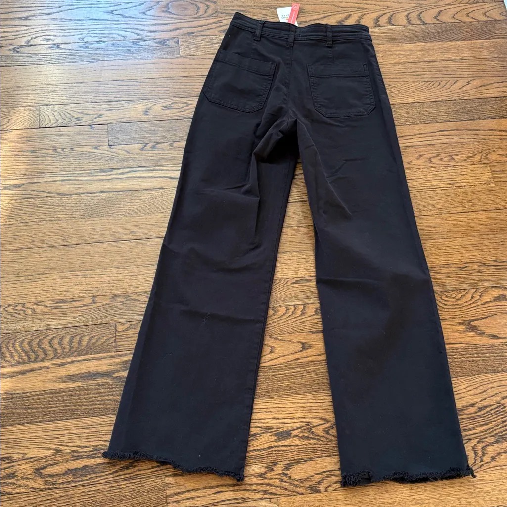 Marine Layer NWT Full Length Raw Edge Bridget black pants, 8, - Image 2