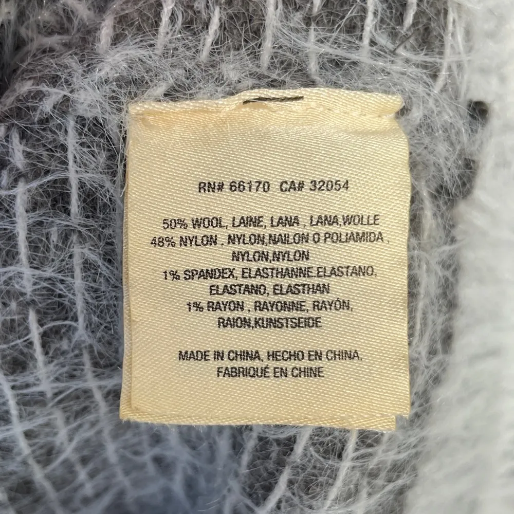 Anthropologie Sleeping on Snow Off The Shoulder Gray Sweater Wool Blend XS - Image 7