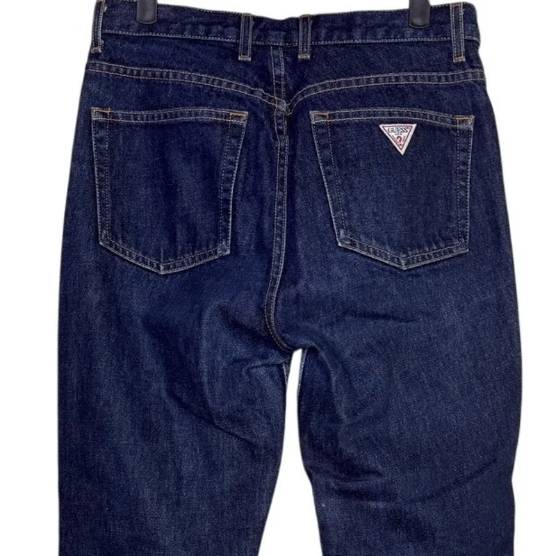 Guess Vintage Original Fit Classic Narrow Leg High Rise Denim Jean 29 Dark Wash - Image 6