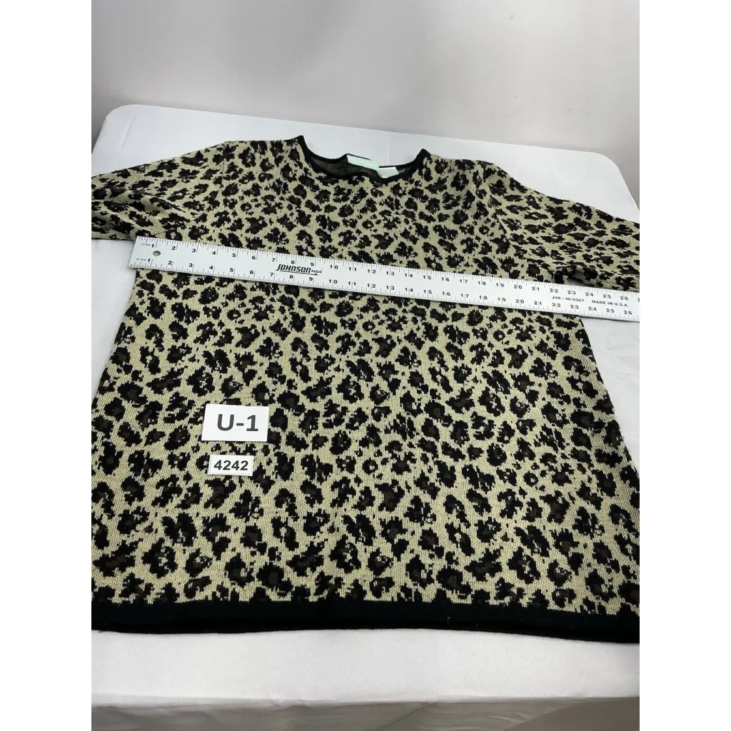 Womans Hickory Pullover Sweater XL Cheetah Print Long Sleeve - Image 4