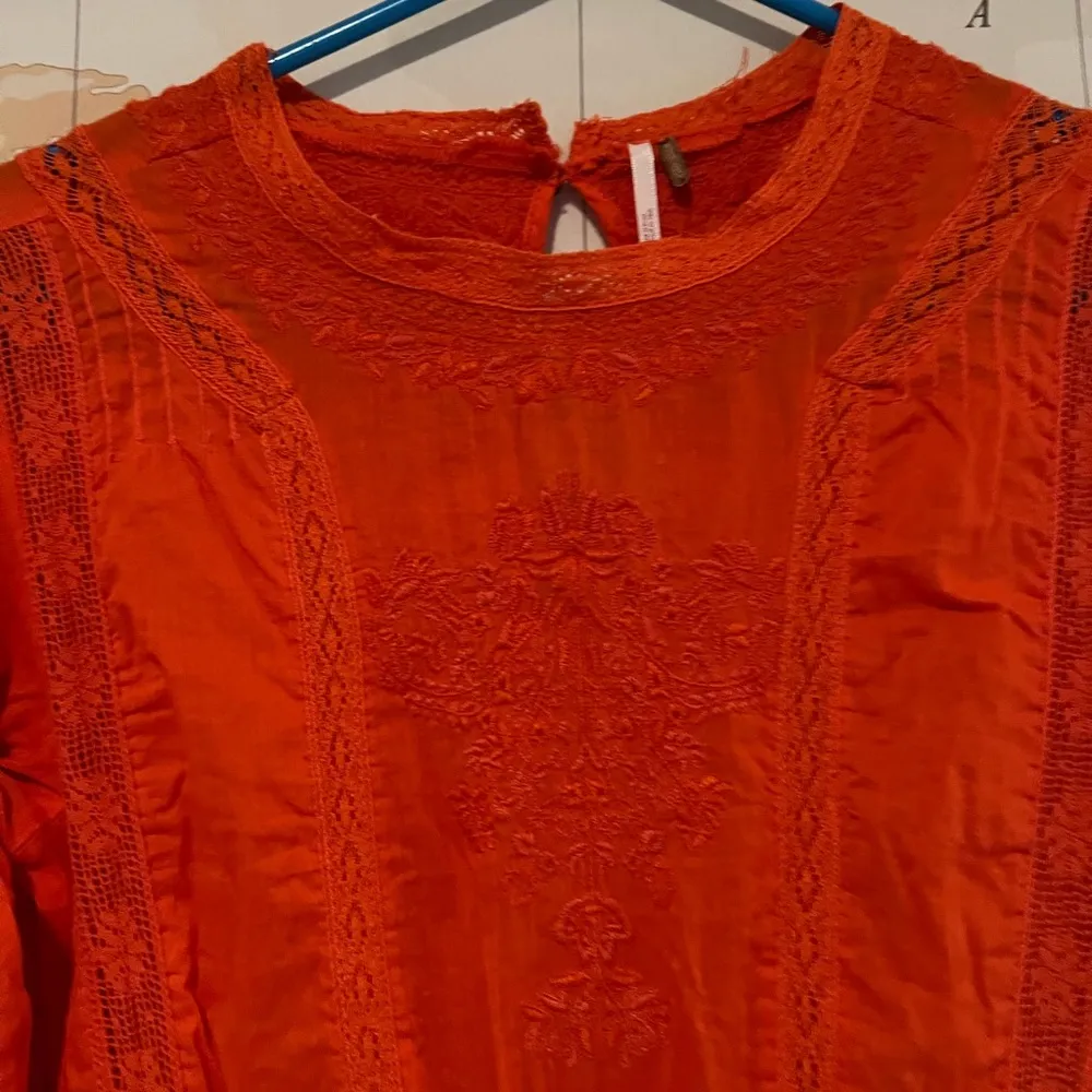 NWOT WE THE FREE FREE PEOPLE ORANGE MINI DRESS SIZE 4 - Image 5