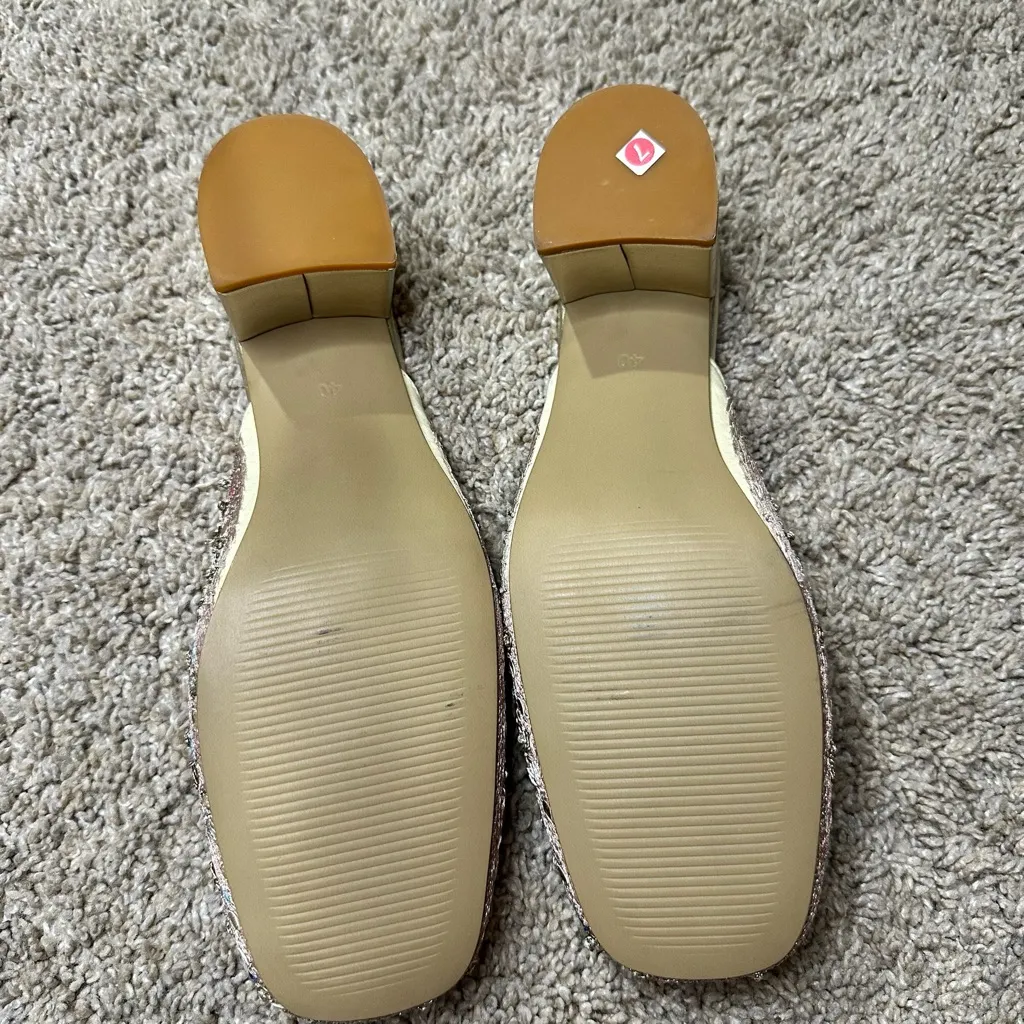 Fizzy Goblet x Payal Singhal Embellished Silver Block Heels mules NEW Size 40 - Image 11