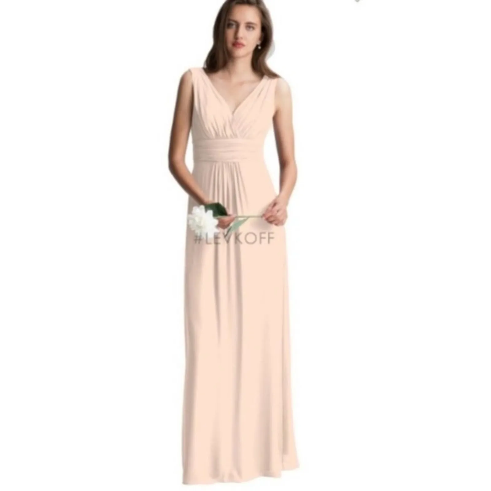 Bill Levkoff cream pleated maxi dress - Image 8