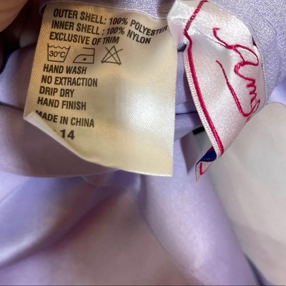 Vintage Amy Lee Hilton Bridal Formal Dress Lavender Purple Size 14 - Image 11