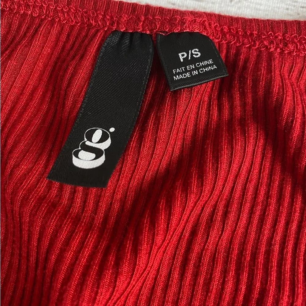 Garage Red Cropped Tie Front Lace Tank Top - Image 5