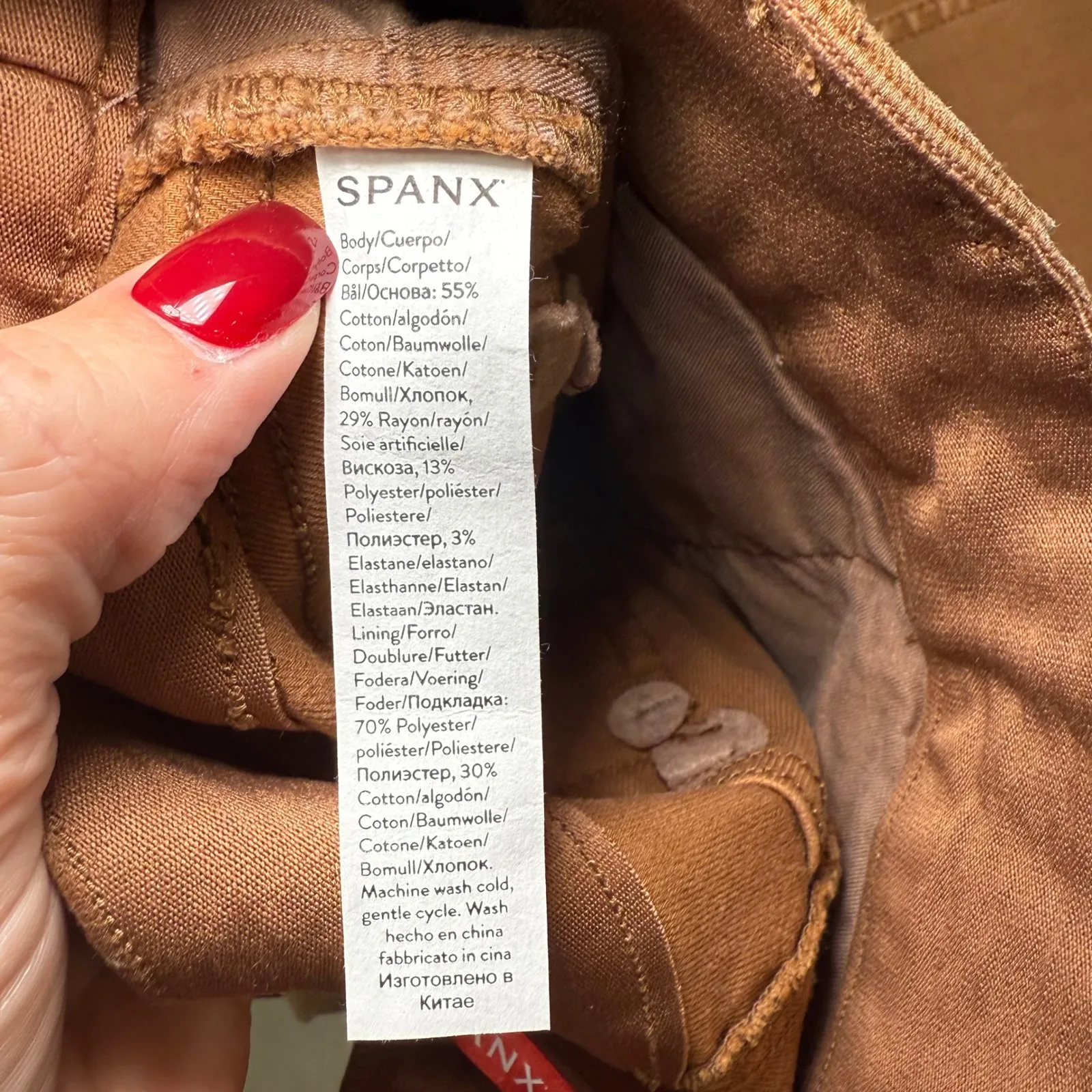 Spanx  Medium Light Brown Cargo Pants Womens Pull On Tummy‎ Control High Rise - Image 9