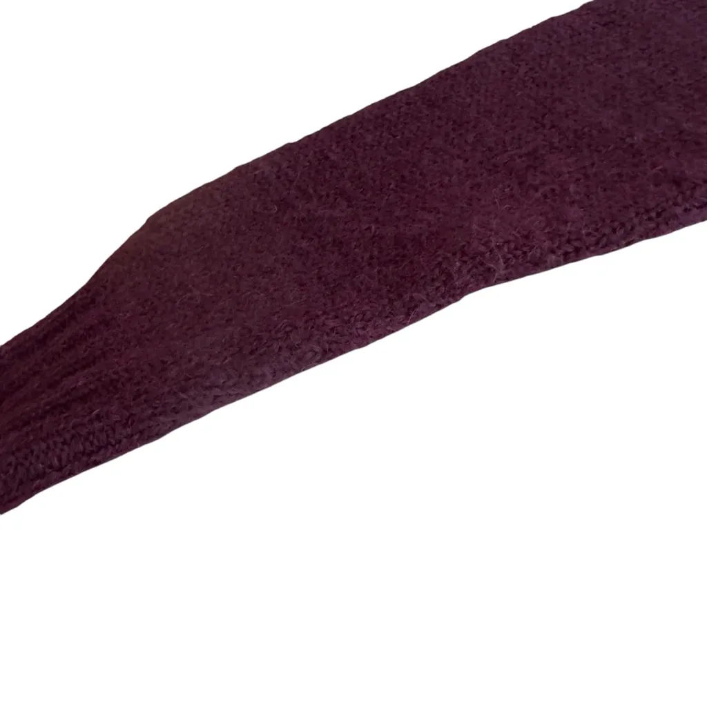 Pacas Alpaca Virgin Wool Blend Burgundy V Neck Knit Sweater Size M Peru !SHEDS!! Purple Size M - Image 12