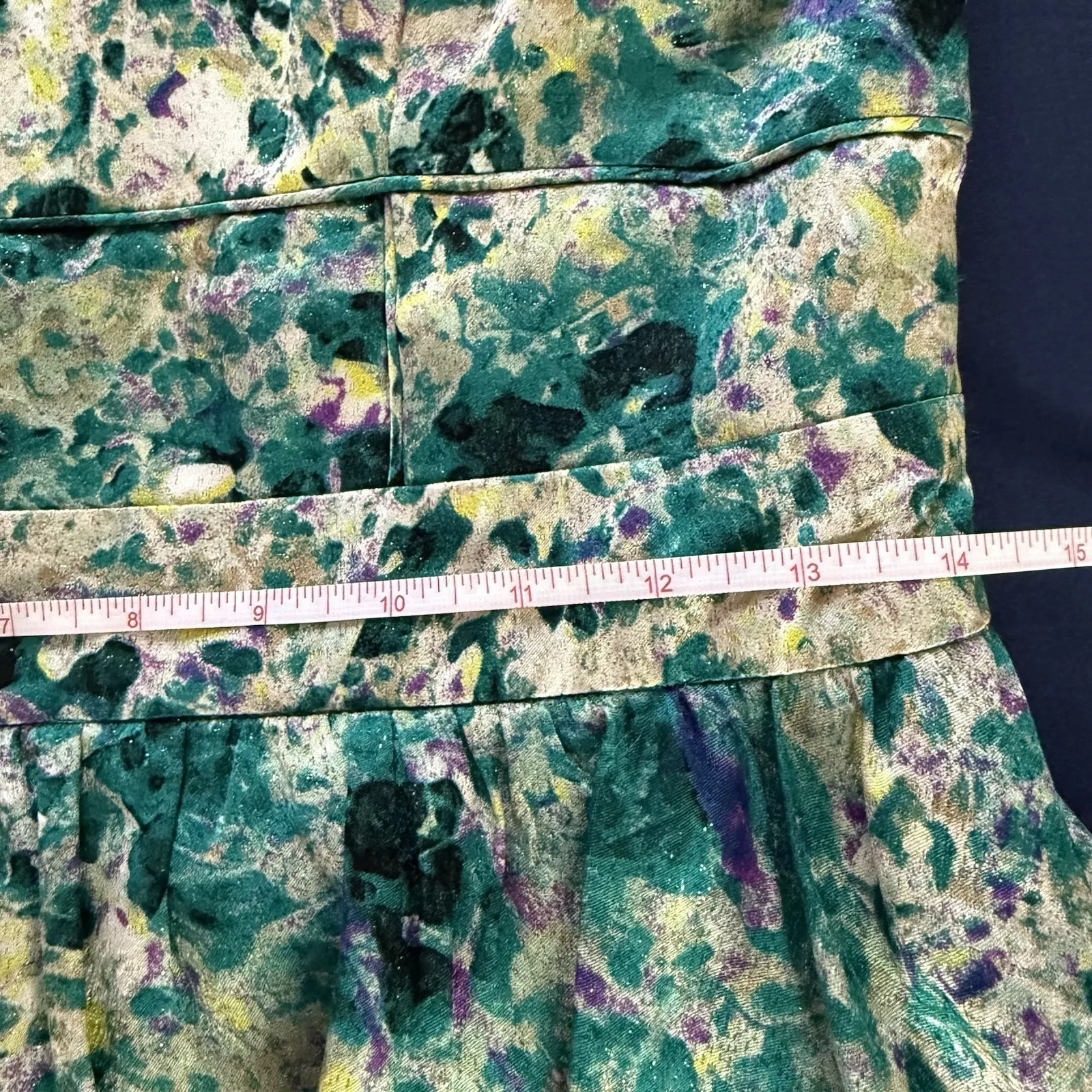 Silk Strapless Mini Dress Women's Sz 8 Floral Multicolor Tiered Ruffle Party - Image 7