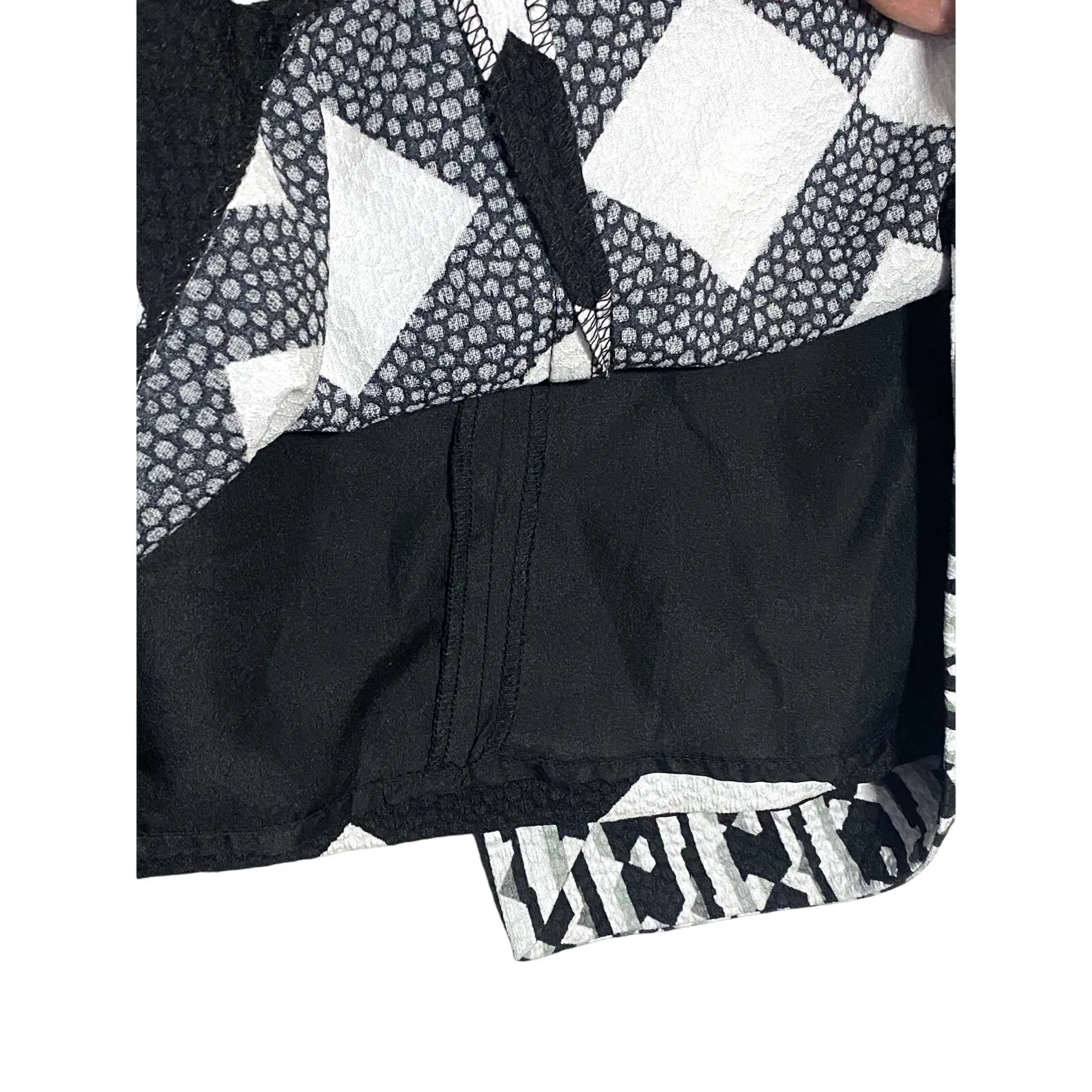 Peter Pilotto for Target Monochrome Faux Wrap Mini Skirt 8 Whimsigoth Geometric Black - Image 7