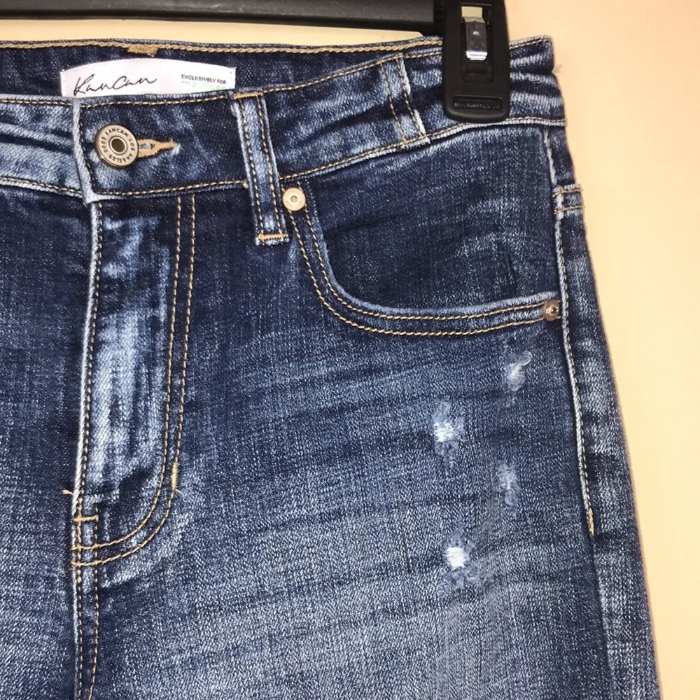KanCan Women’s Distressed Raw Hem Straight Leg Denim Jeans Size 24 - Image 5