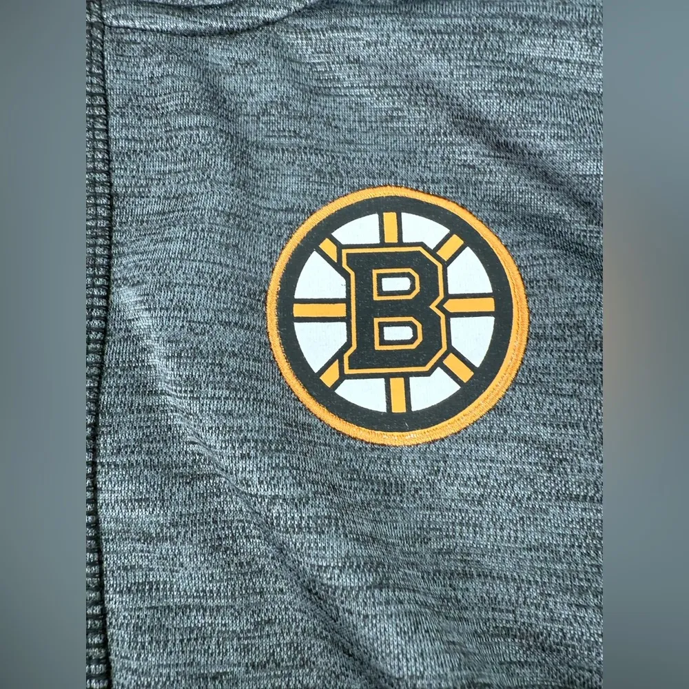 NHL Boston Bruins Gray and Orange Hoodie - Image 4