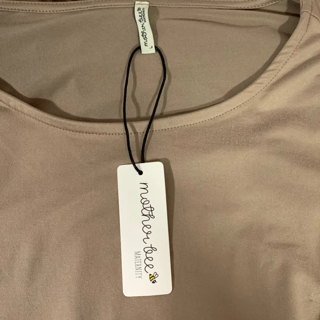 Mother Bee Maternity Womens Brown 3/4 Sleeve Top Size Large New - Image 3