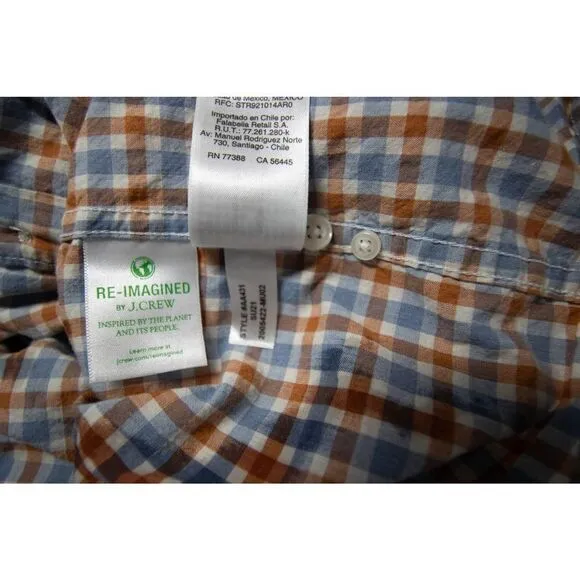NWOT J. Crew Stretch Secret‎ Wash shirt in organic cotton, Blue & pink plaid, S - Image 9