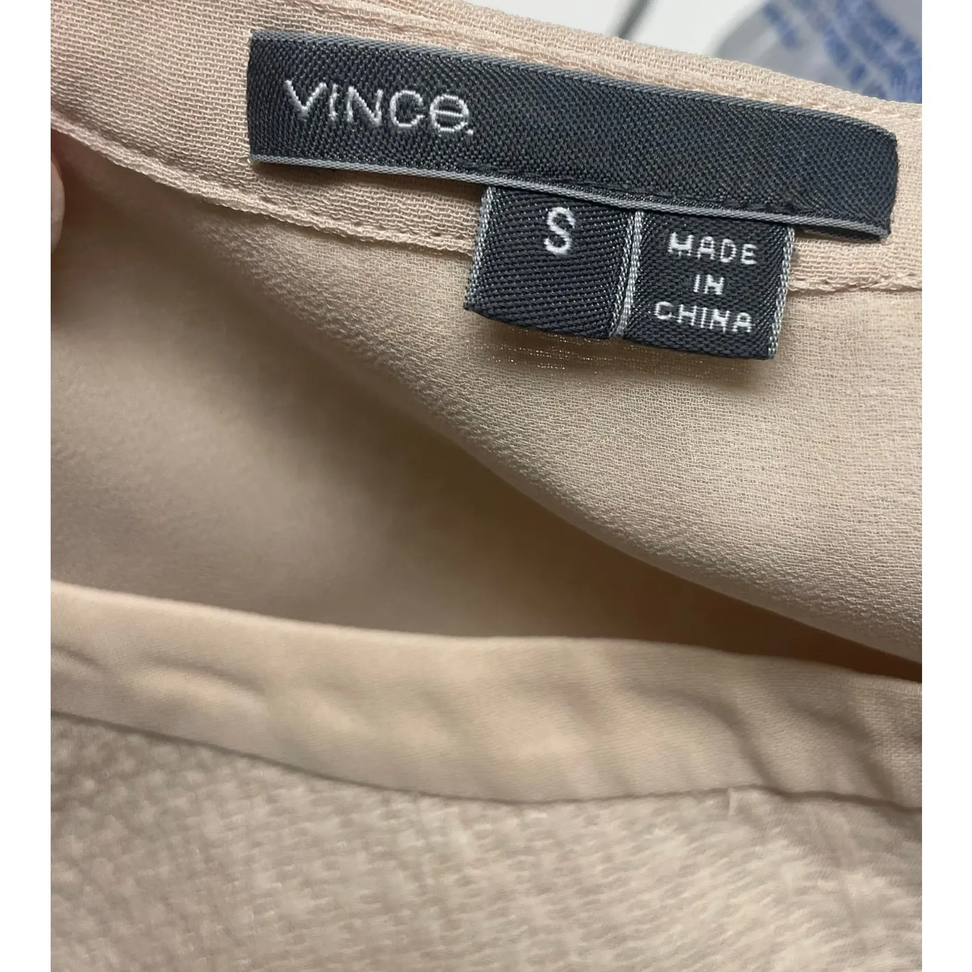 Vince Cream Textured Blouse Womens Small Lagenlook Neutral Minimalist - Image 3