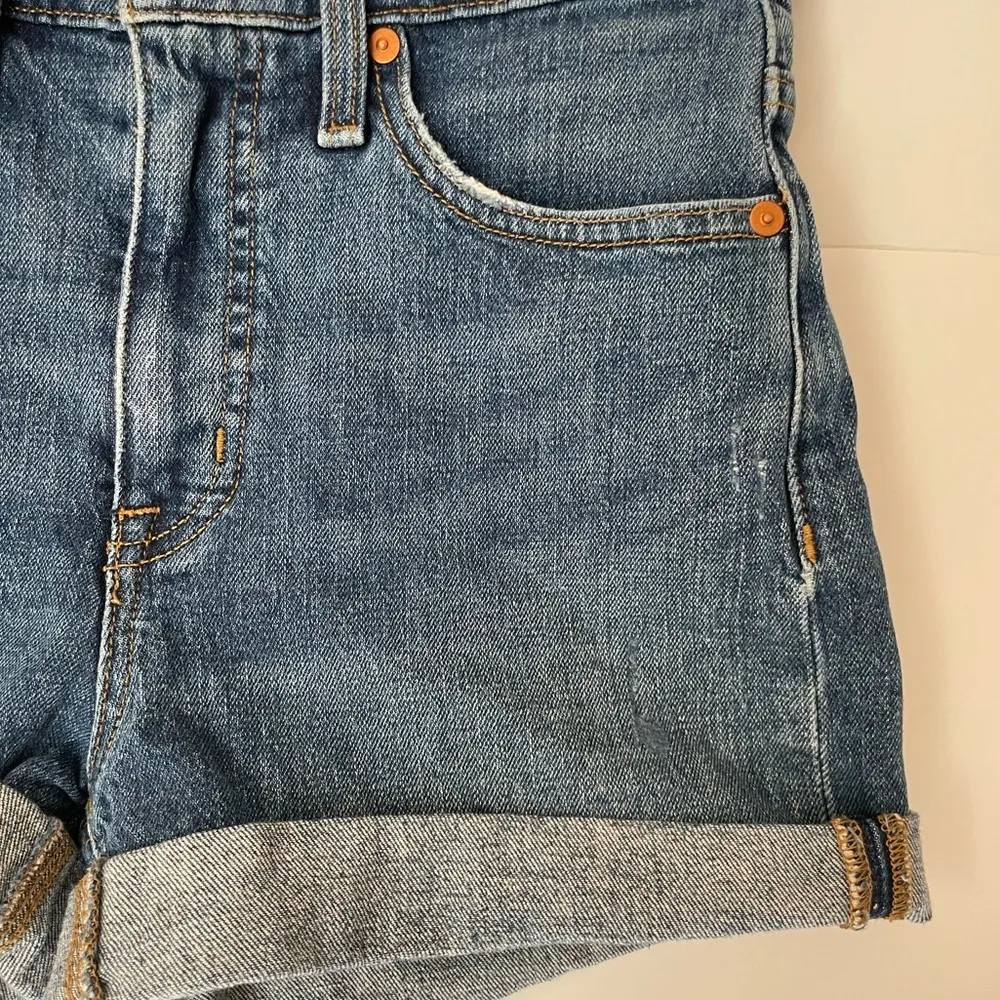 Madewell Women's High Rise Denim Rolled Up Denim Shorts Size 24 A4 - Image 4