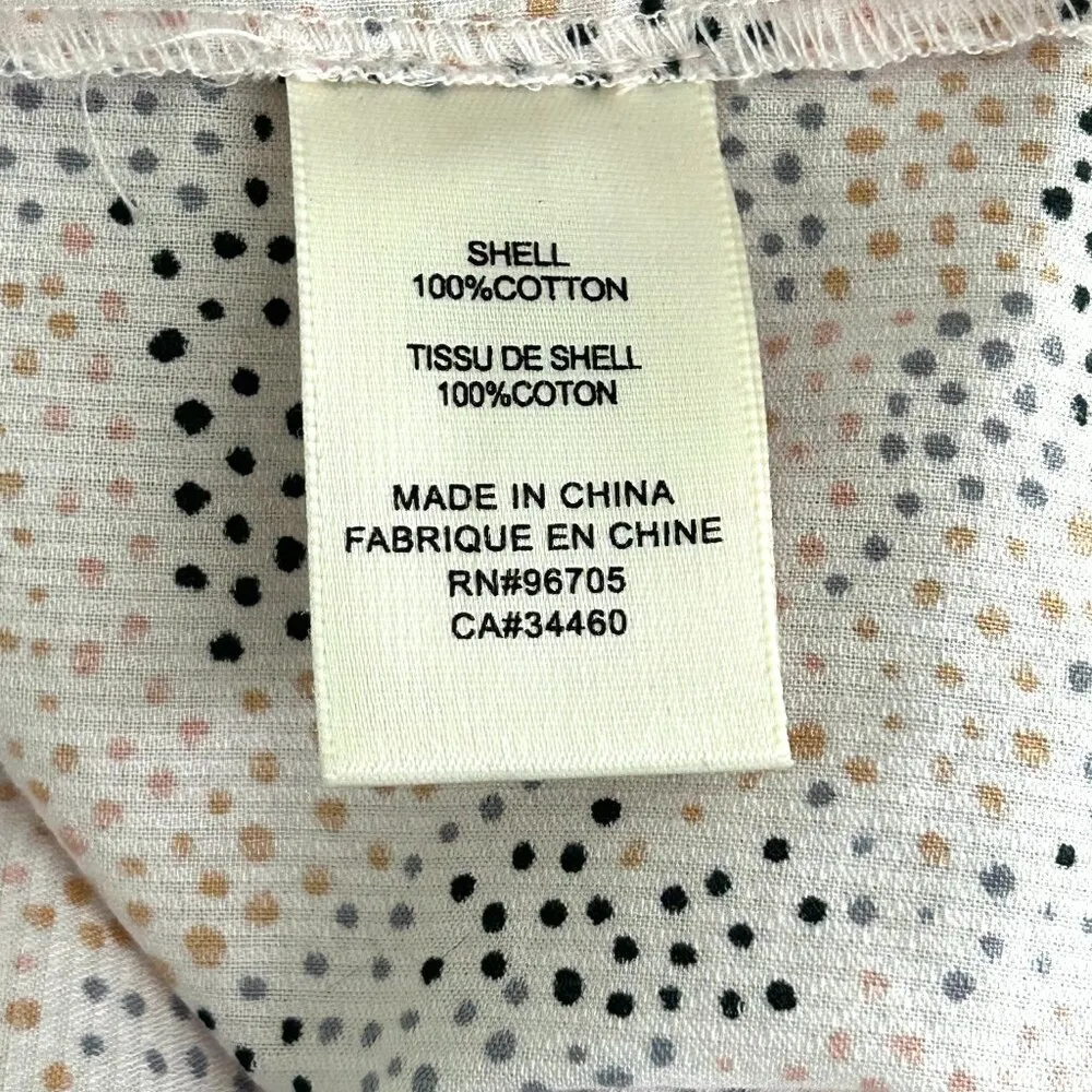 Rebecca Taylor La Vie Darcie Smocked Blouse in Multi Dot Print Size XS - Image 6