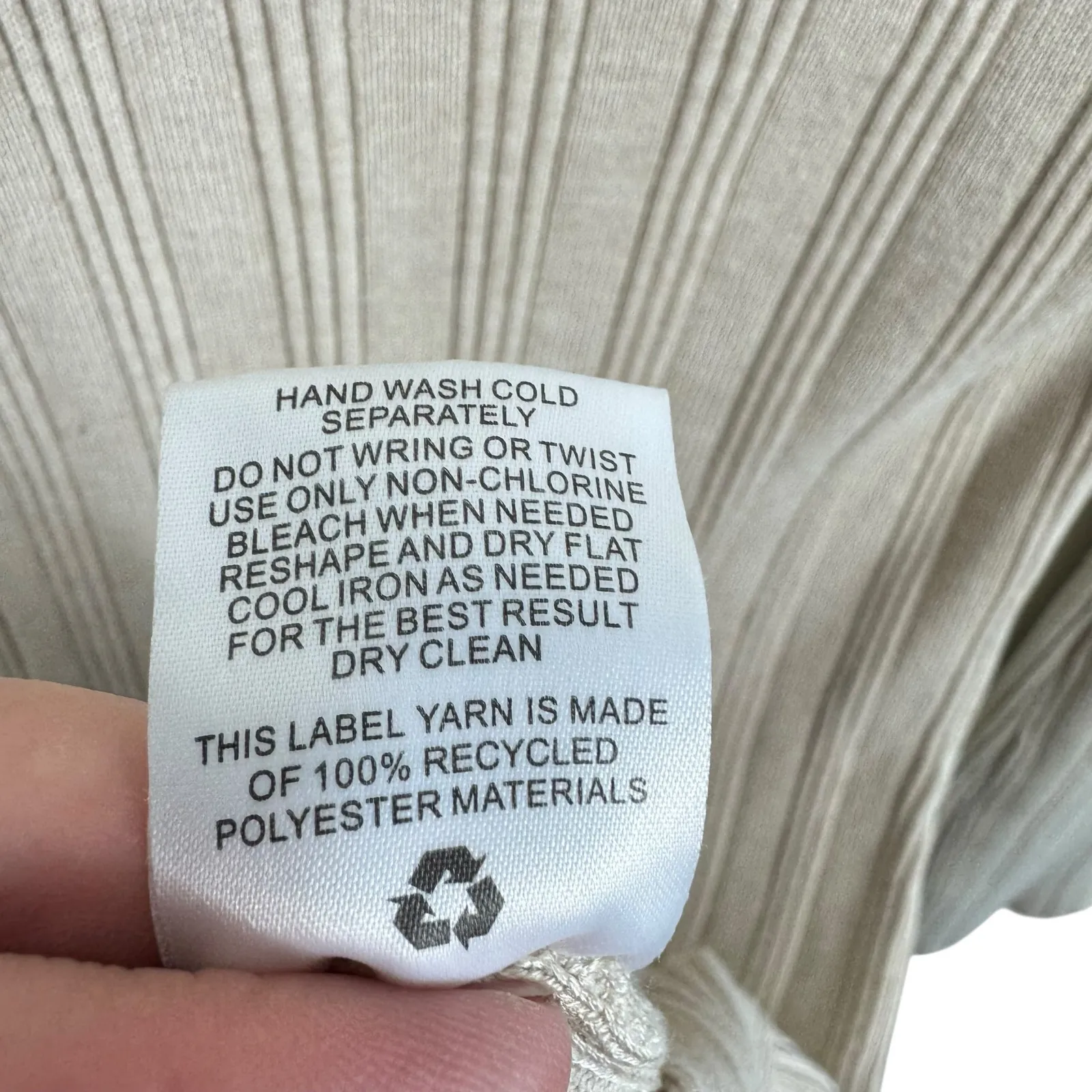 Olive‎ & Oak Tan Rayon Ribbed Knit Long Sleeve Light Above Knee Sweater Dress M - Image 7