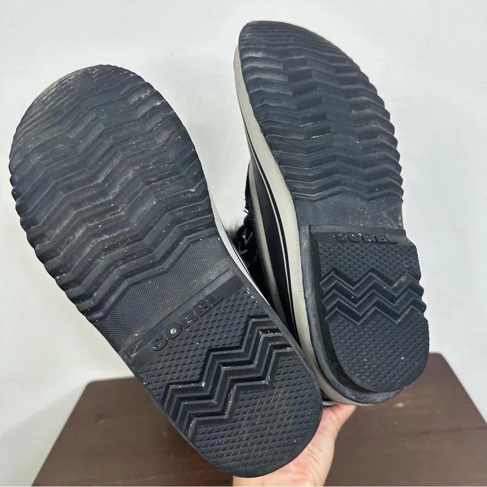 Sorel Women’s Size 8 Joan Of Arctic Lace Up Faux Fur Cuff Black Winter Boots - Image 9