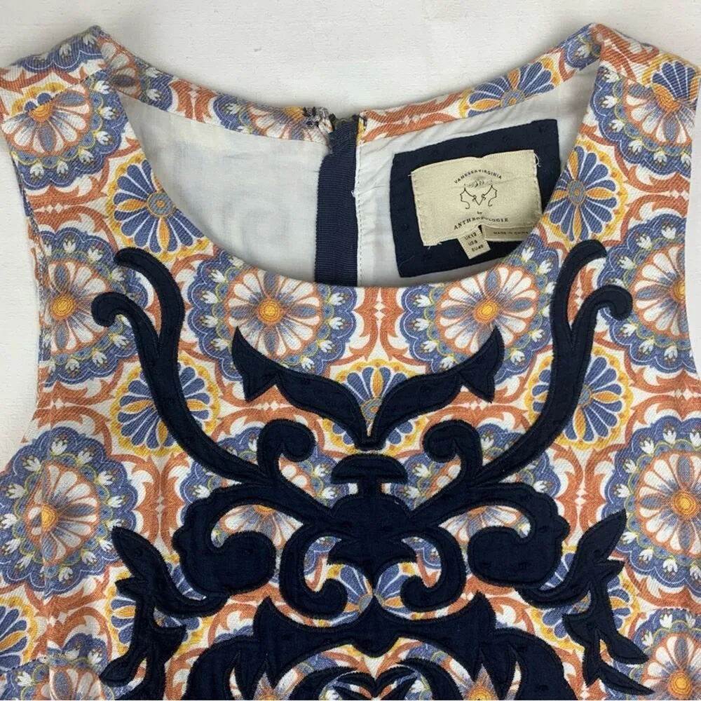 Anthropologie Vanessa Virginia women's 8 medium Dress sleeveless sheath floral e - Image 4