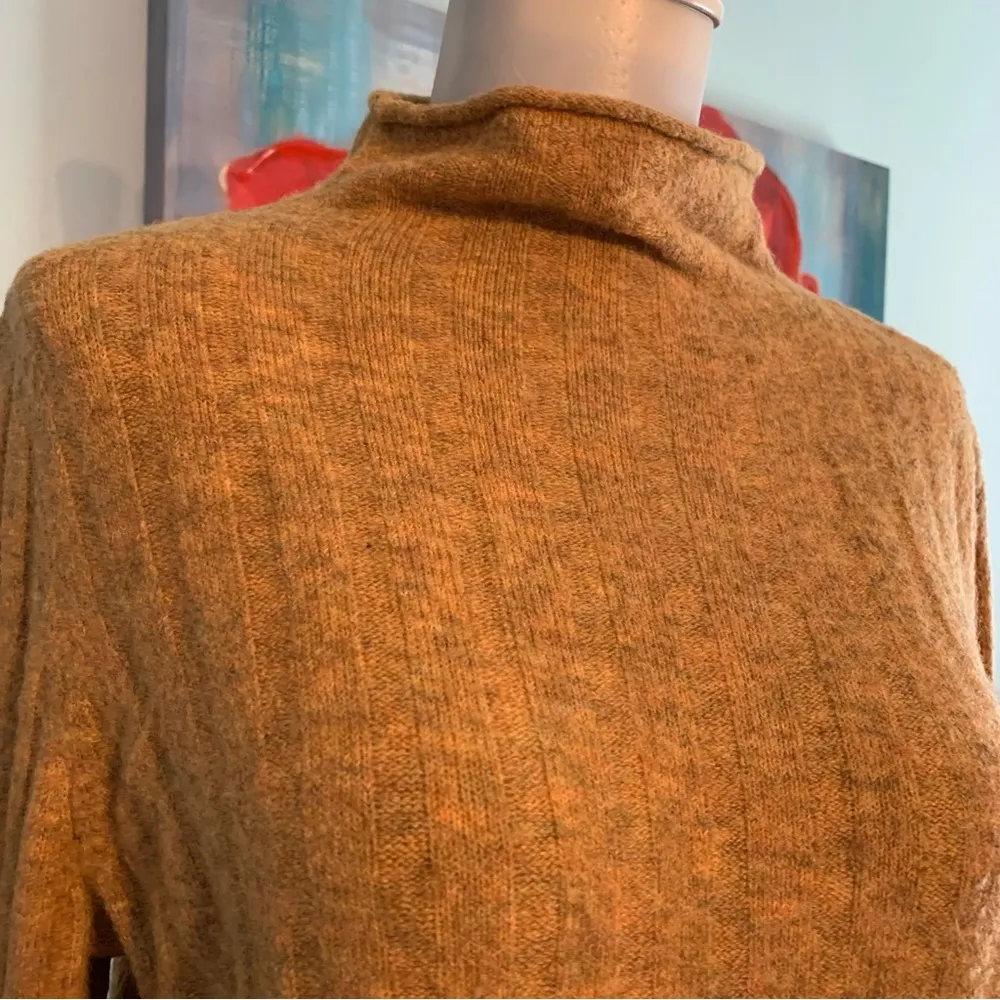 MADEWELL Womens Golden Yellow Mock Neck Long Sleeve Wool Alpaca Sweater Size S - Image 3