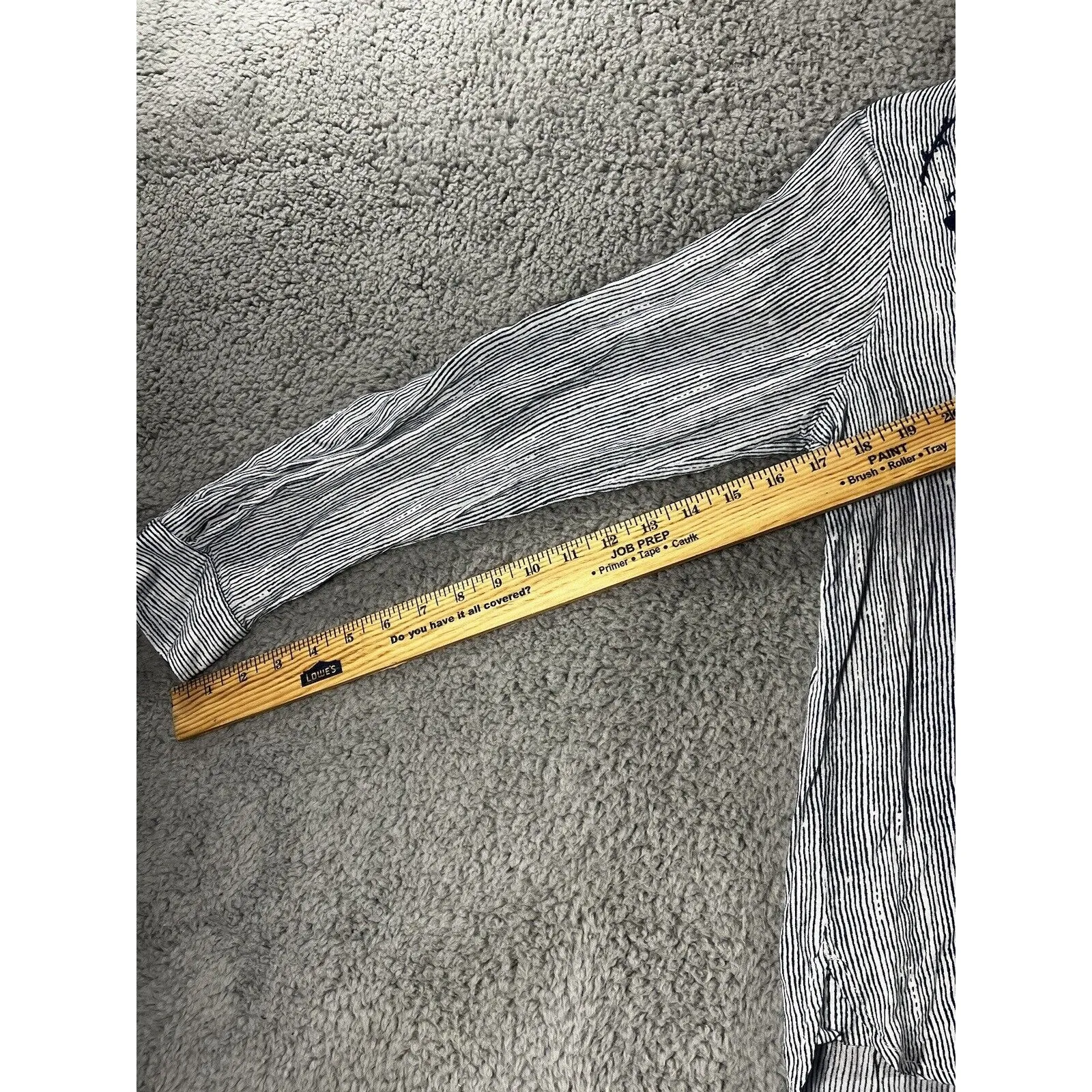 Velvet‎ Heart Shirt Women Medium Long Sleeve Roll Tab Embroidered Nautical Boho - Image 7