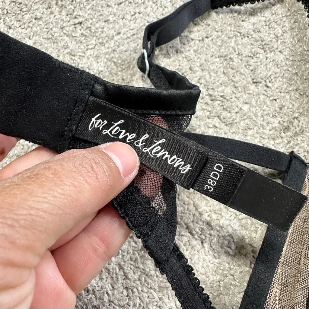 For Love And Lemons Women’s Clara Underwire Bra Romantic in Black Floral 38DD - Image 14