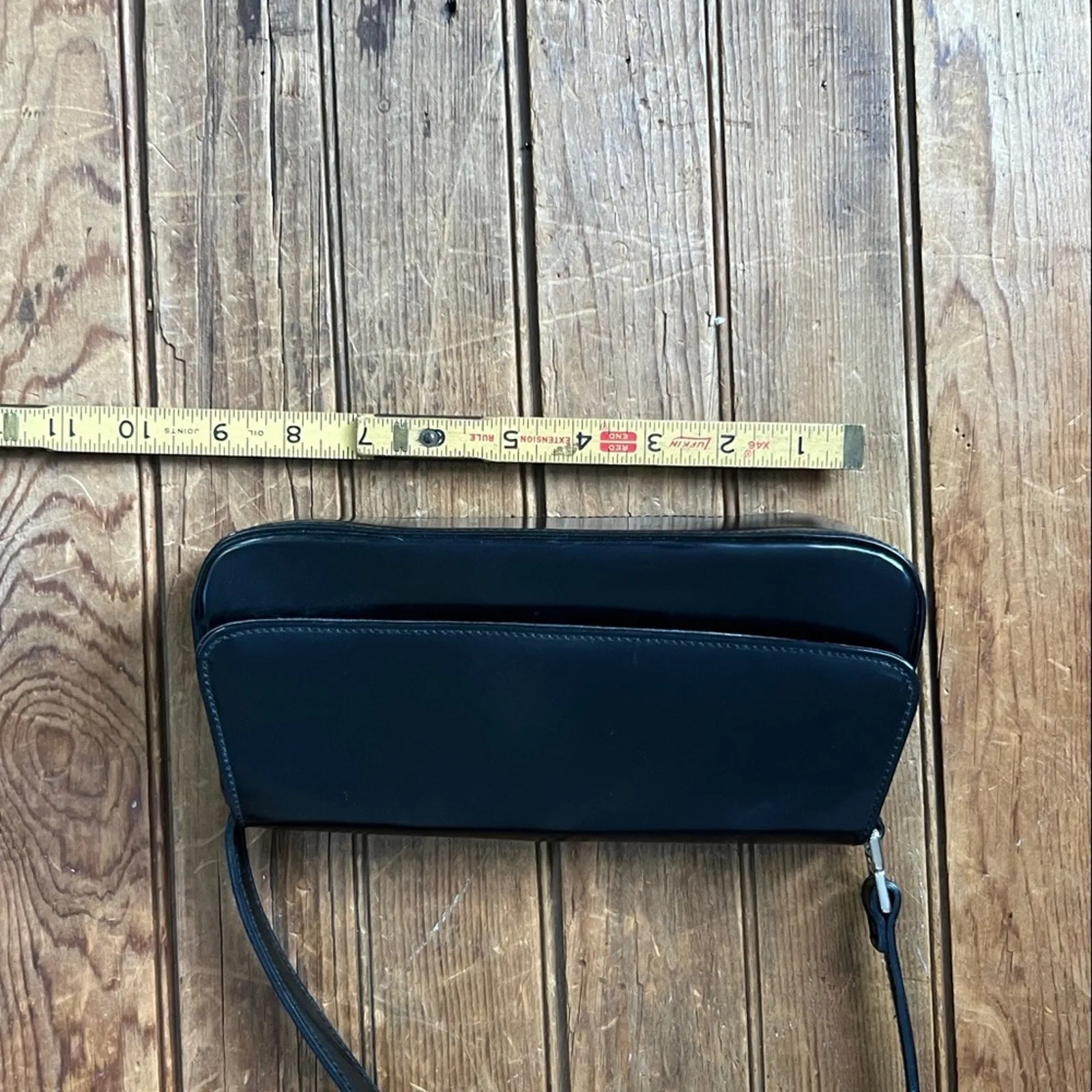 Vintage Y2K Elegant Black Faux leather Women's baguette Shoulder Bag - Image 4