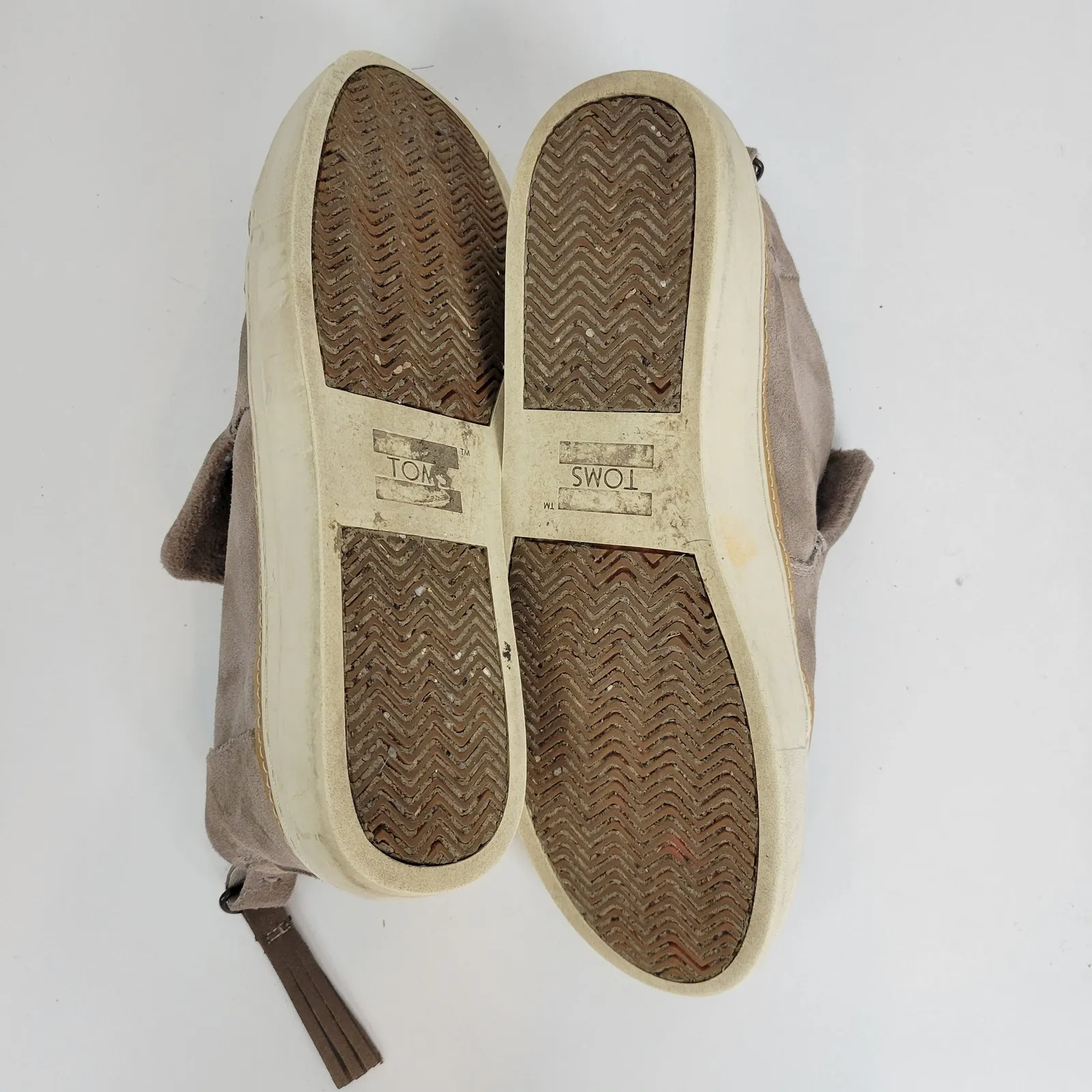 Toms Womens‎ Fashion Shoes Size 9.5 Brown Suede Round Toe Slip-On High Top - Image 4