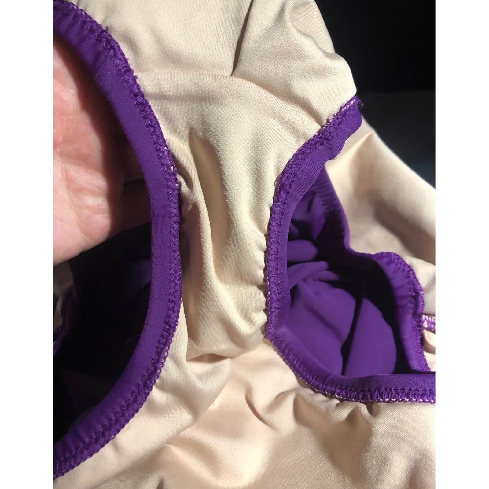 Lands End Tankini & skort set purple With gold accents color size 4 - Image 10