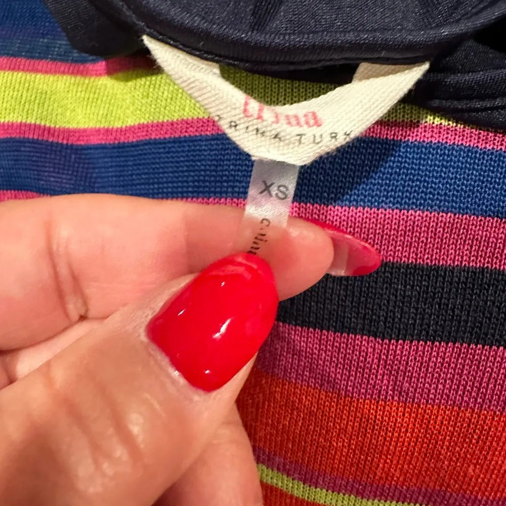 TRINA TURK STRIPED COLORFUL KNIT SHORT SLEEVE LINED DRESS XS - Image 4