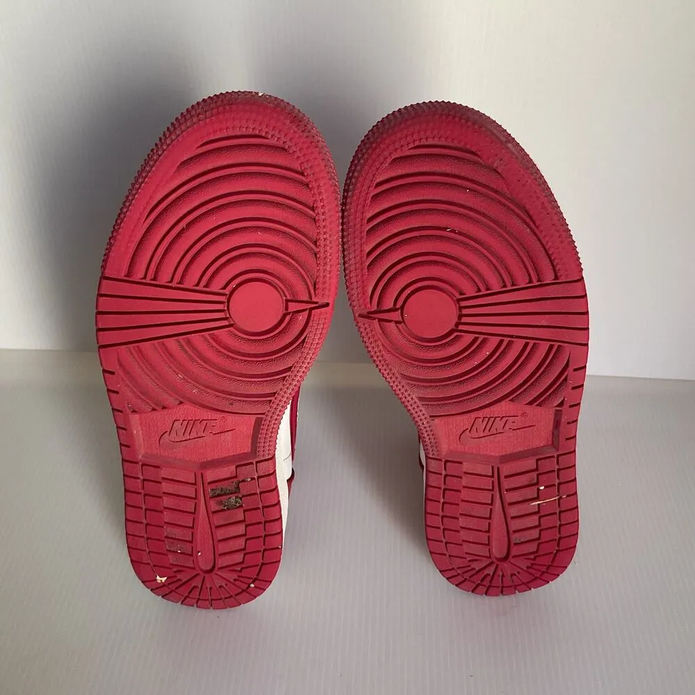 Nike Air Jordan 1 Mid SE Red White Boys Size 5Y DC7986-607 Velcro Strap Sneakers - Image 7