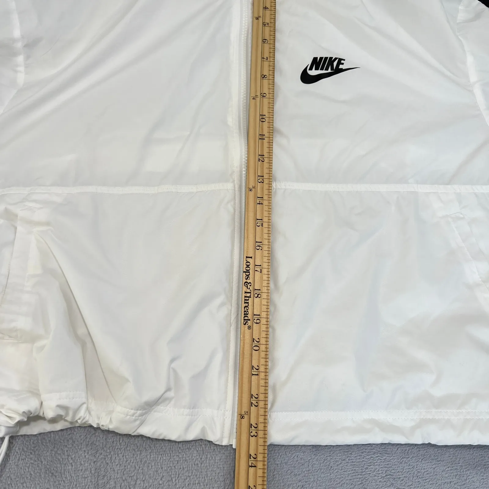 Nike Windrunner Jacket‎ Full Zip Lightweight Black Trim White XL Sun Protection - Image 12