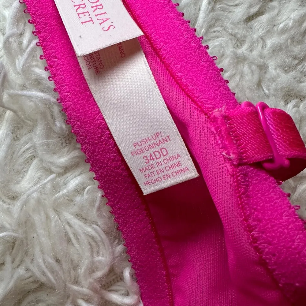 Victoria Secret Push Up Bra Dream Angels 34DD Pink - Image 3
