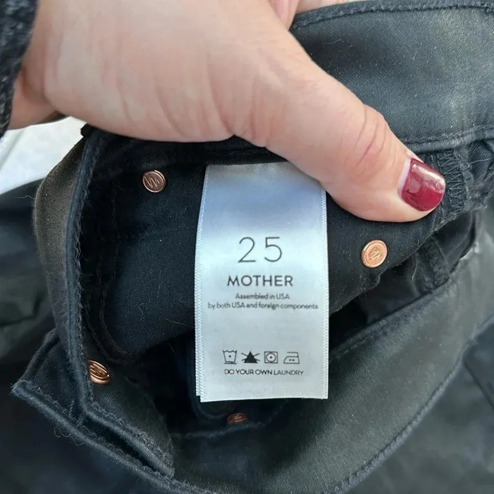 MOTHER The Stunner Zip Ankle Step Fray If You Think I'm Sexy Sz 25 Black - Image 6