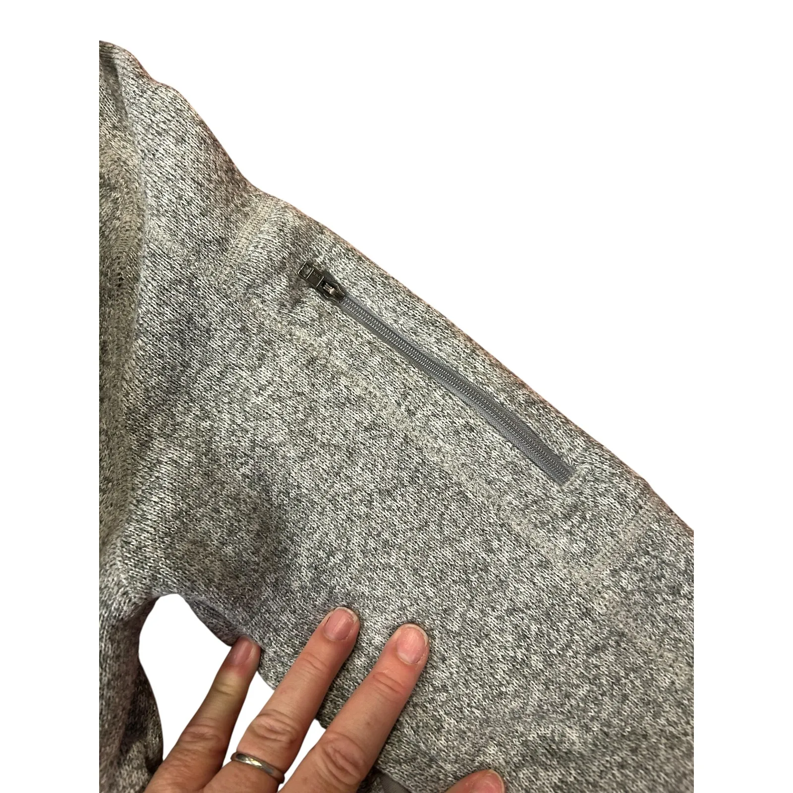 PATAGONIA Heather Grey Gray Better Sweater 1/4 Zip Fleece Pullover Women's Large - Image 7