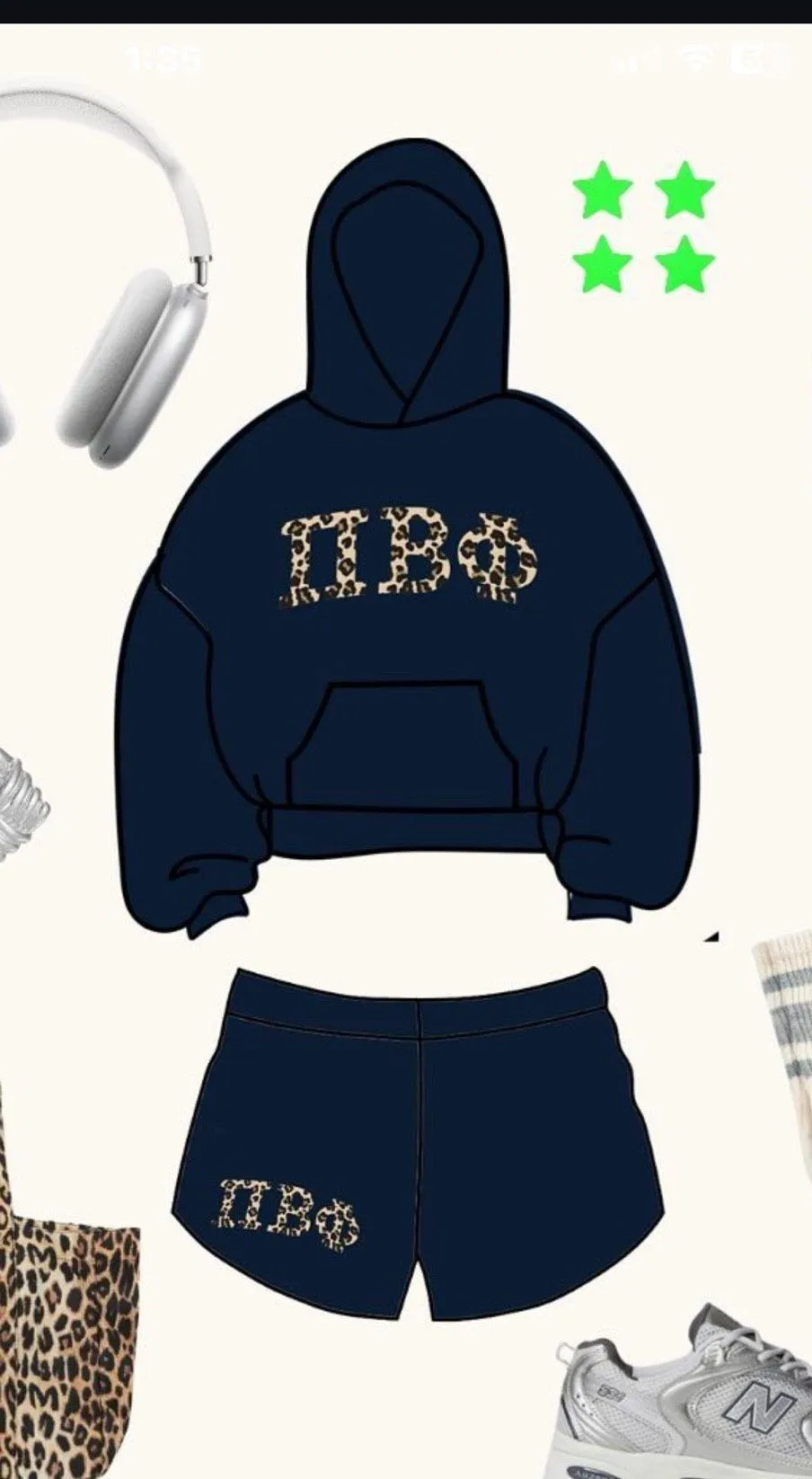 Pi Beta Phi Sweat Shorts - Image 2