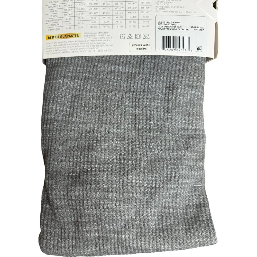 Fruit of the Loom EverSoft Women's Waffle Crew Shirt Size XXL (20) Gray - Image 10