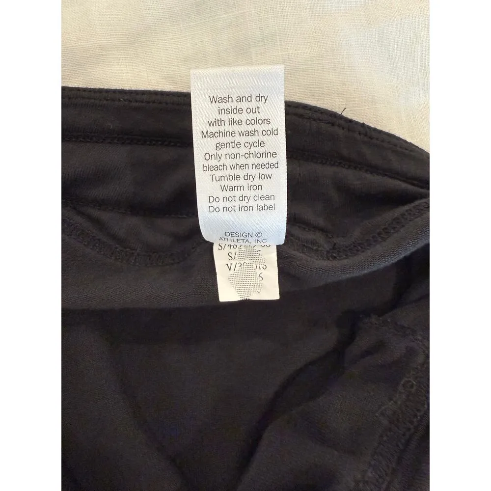 Athleta Hi Low Hem A-line Midi Skirt Pull On Drawstring Black Women's Size Small - Image 10