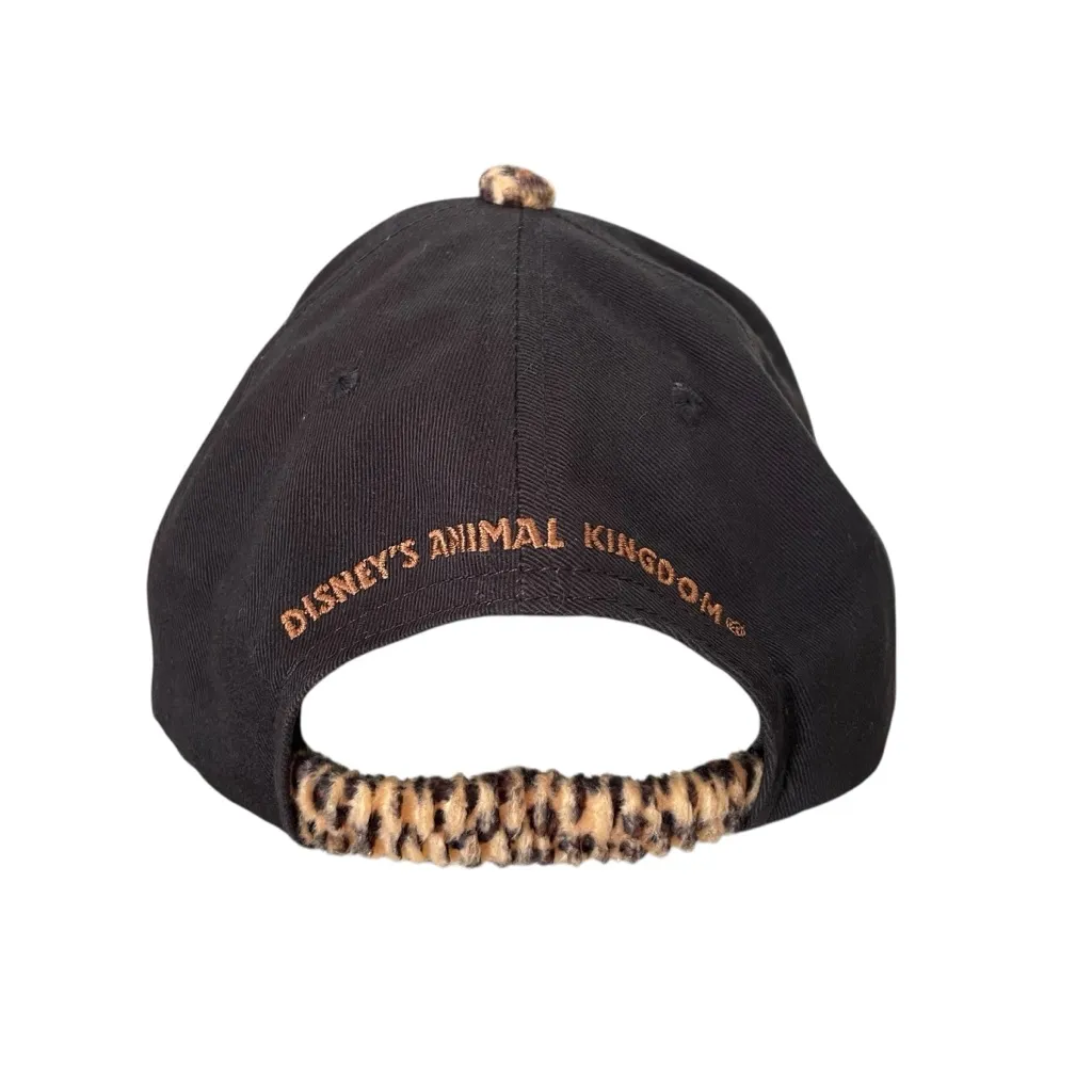 Disney Animal Kingdom Leopard Print Mickey Hat Adjustable Black - Image 3