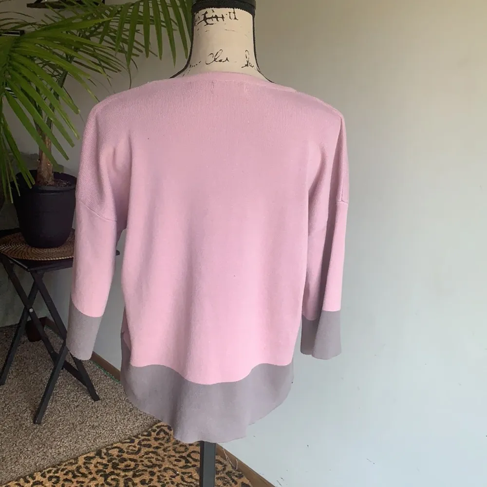 Sandro Paris Color Block Pink Gray Sweater - Image 6