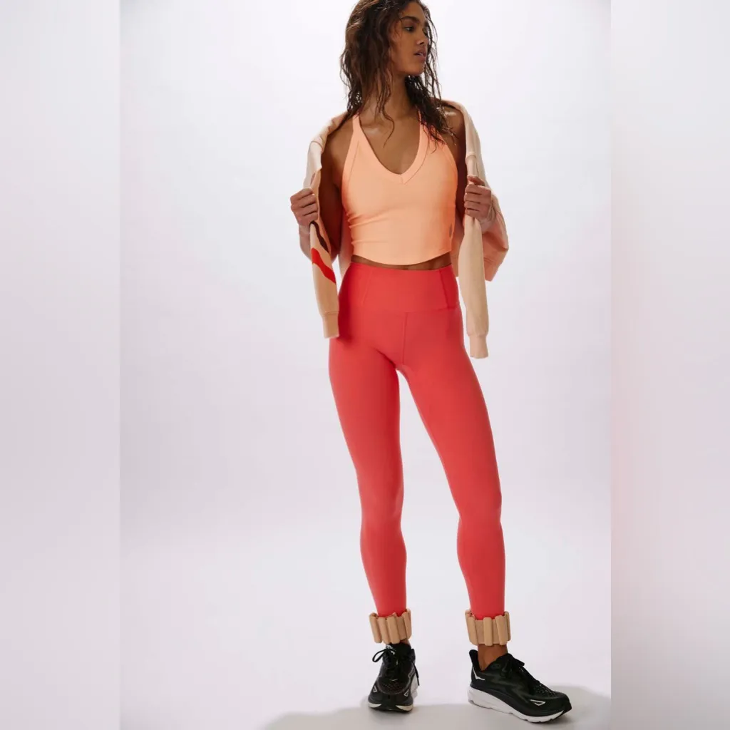 NWT Free People Never Better Leggings Hibiscus $98 Pink Size XS - Image 2