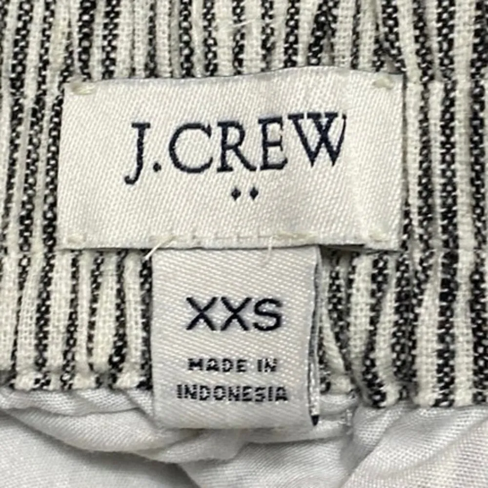 J.Crew White Black Striped Linen Belted Tie High Waist Mini A - Image 4