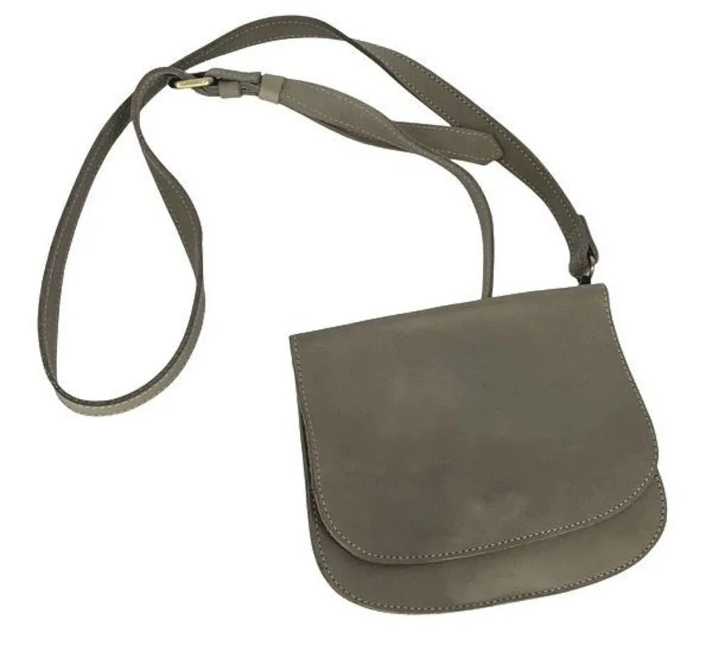 Womens Leather Detachable Adjustable Crossbody Hand Bag Gray Green OS - Image 1