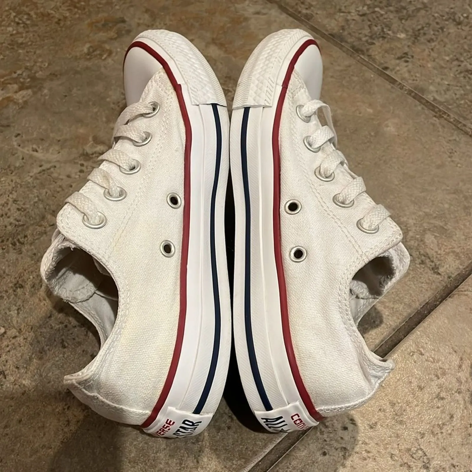 Converse White Chuck Taylor White Ox Low Top Sneakers Unisex M4 W6 EU 36.5 M7652 - Image 6