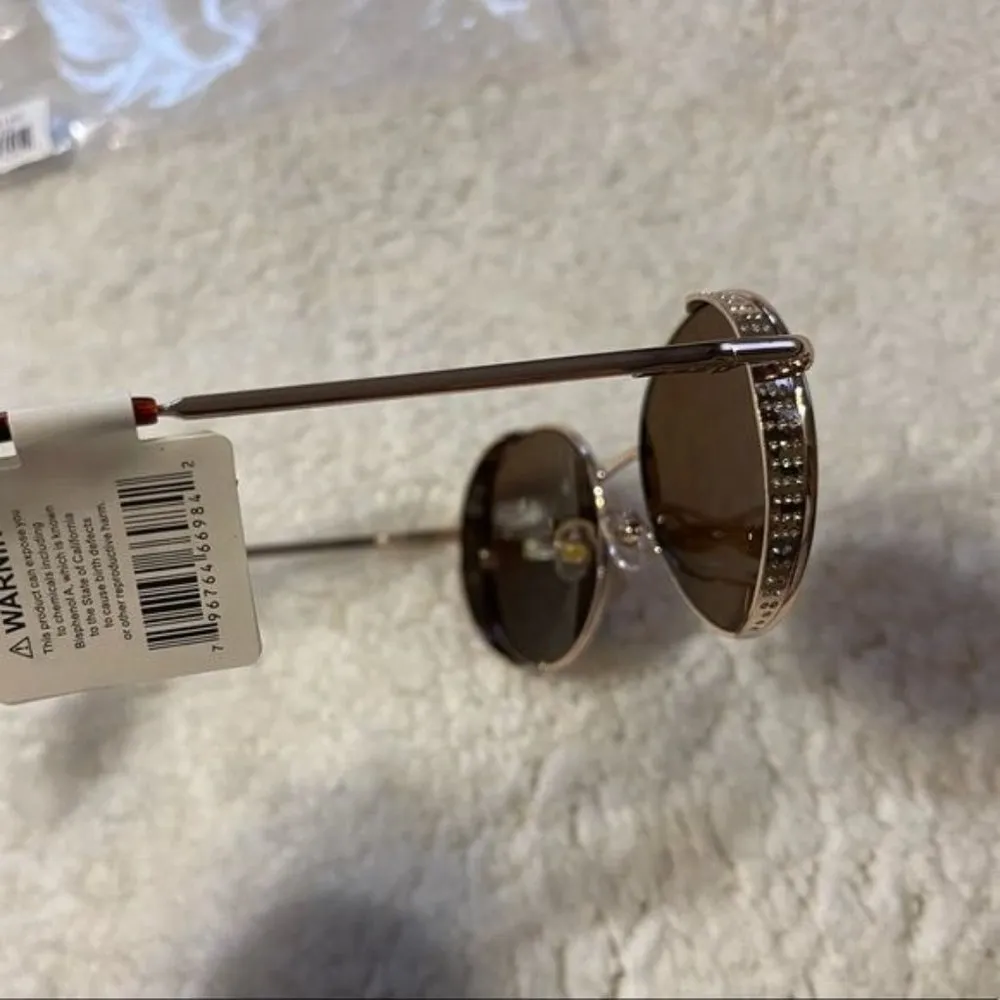 NWT Joe’s Jeans Gold Round Aviator Sunglasses - Image 13