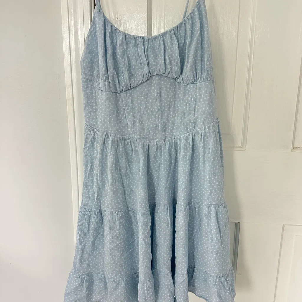 La Hearts Light Blue Polka Dot Mini Dress - Image 2